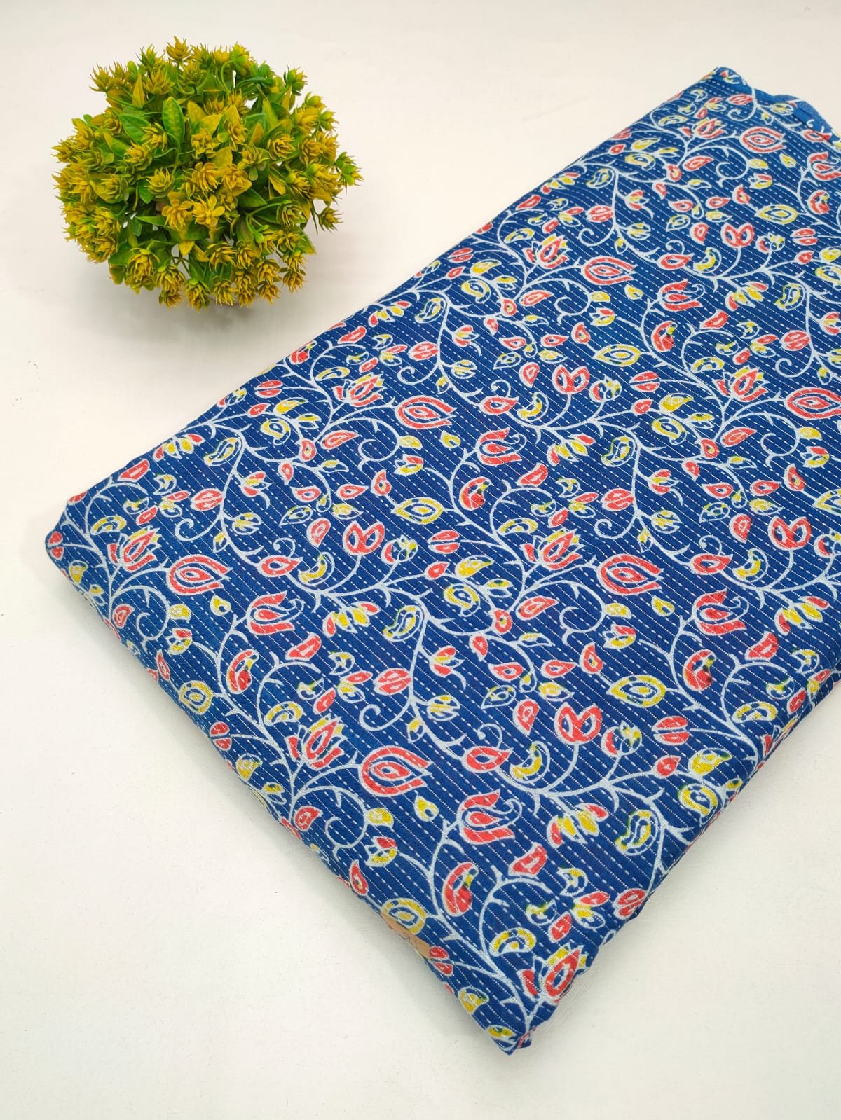 Katha Work Pure Cotton Fabric for kurtis and dress