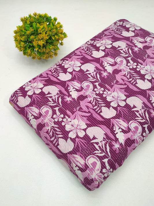 Katha Work Pure Cotton Fabric for kurtis and dress