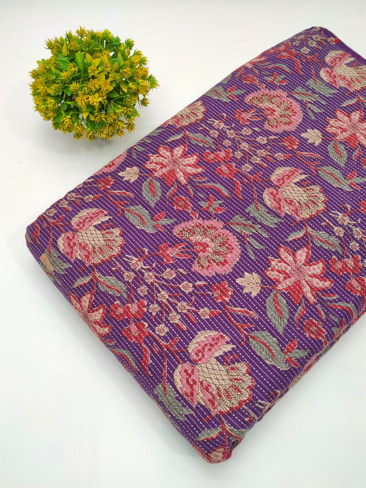 Katha Work Pure Cotton Fabric for kurtis and dress