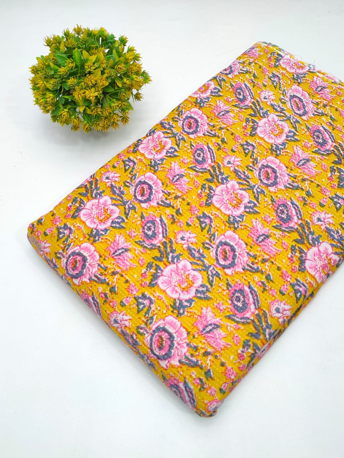 Katha Work Pure Cotton Fabric for kurtis and dress