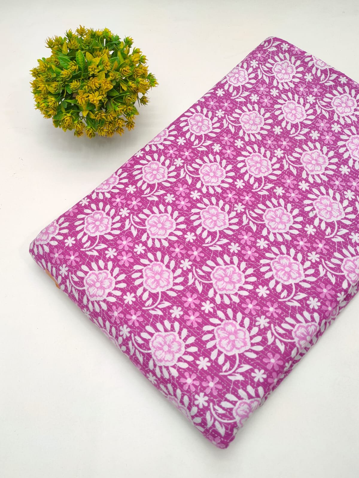 Katha Work Pure Cotton Fabric for kurtis and dress