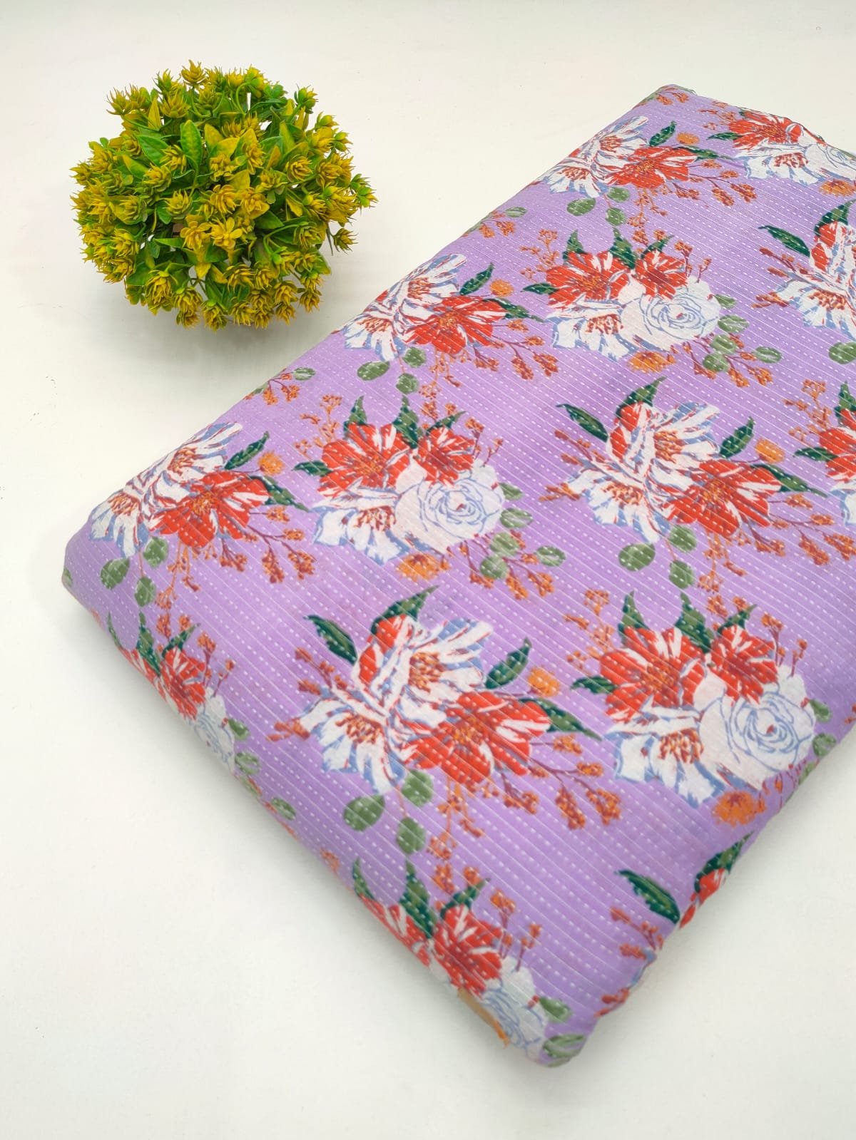 Katha Work Pure Cotton Fabric for kurtis and dress