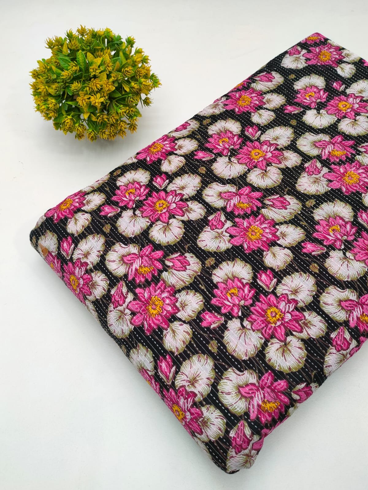 Katha Work Pure Cotton Fabric for kurtis and dress