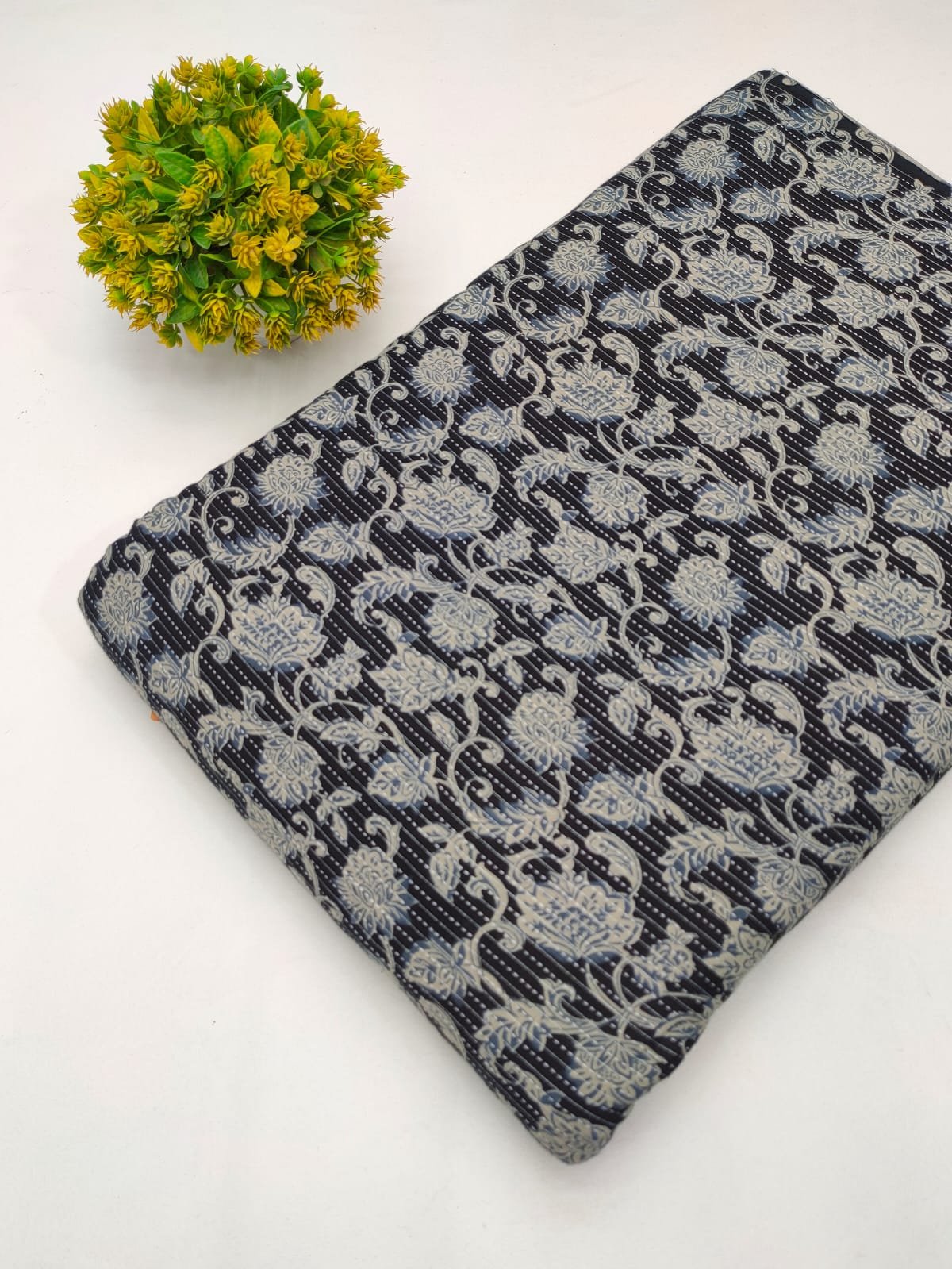 Katha Work Pure Cotton Fabric for kurtis and dress