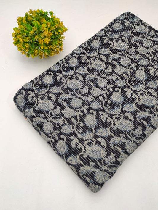 Katha Work Pure Cotton Fabric for kurtis and dress