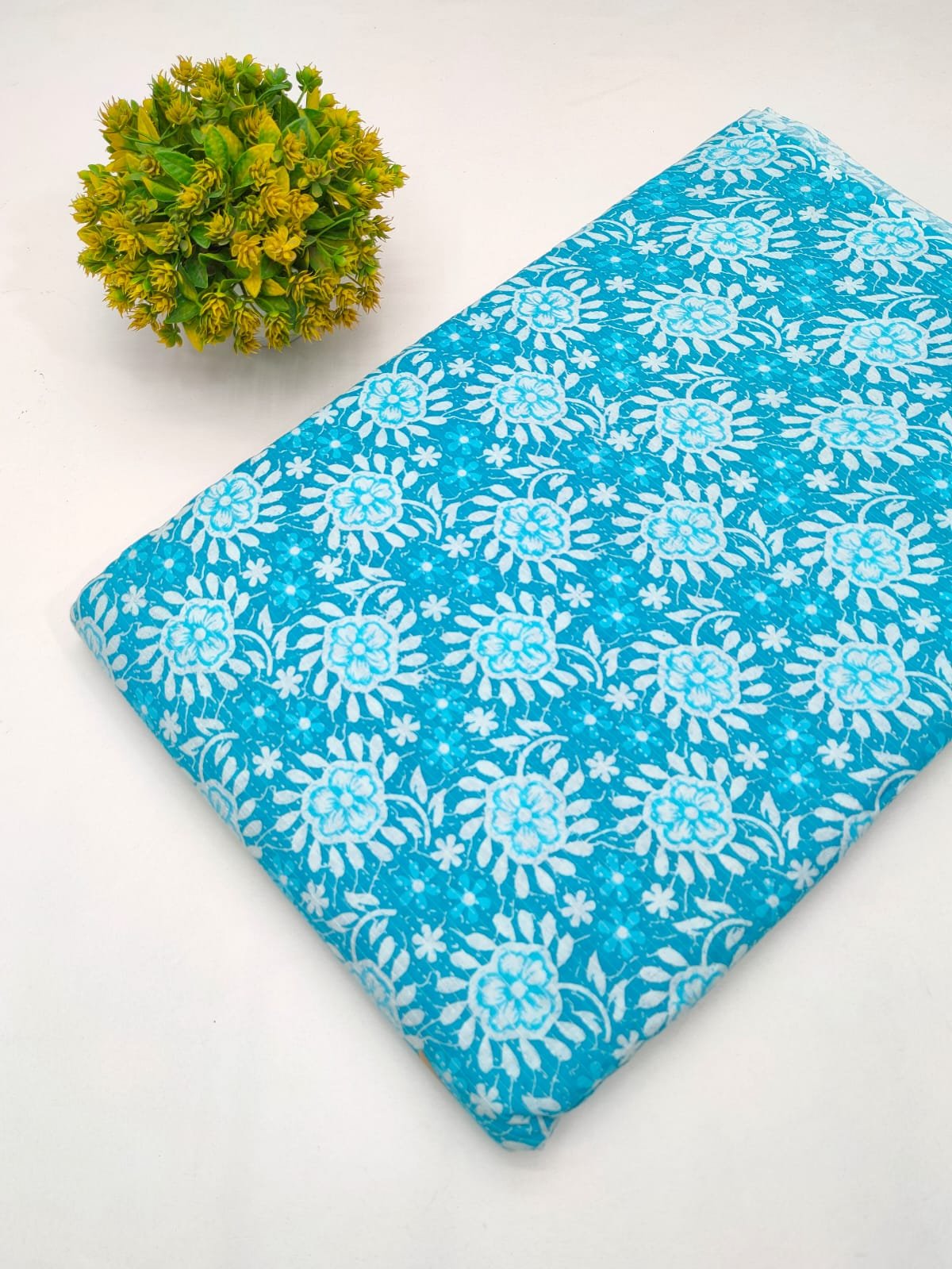 Katha Work Pure Cotton Fabric for kurtis and dress