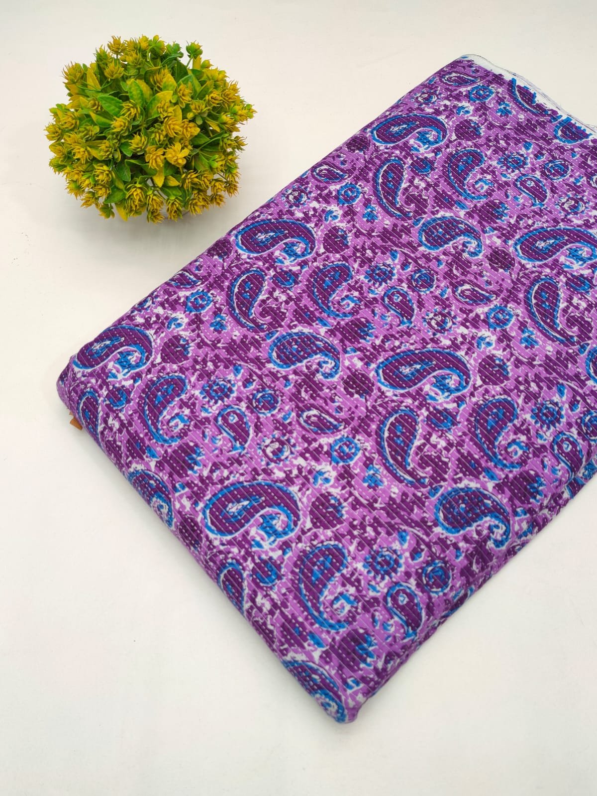 Katha Work Pure Cotton Fabric for kurtis and dress