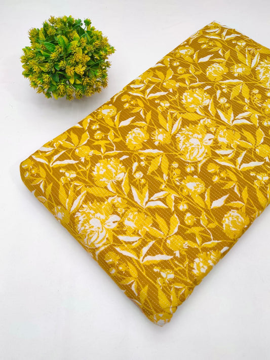 Katha Work Pure Cotton Fabric for kurtis and dress