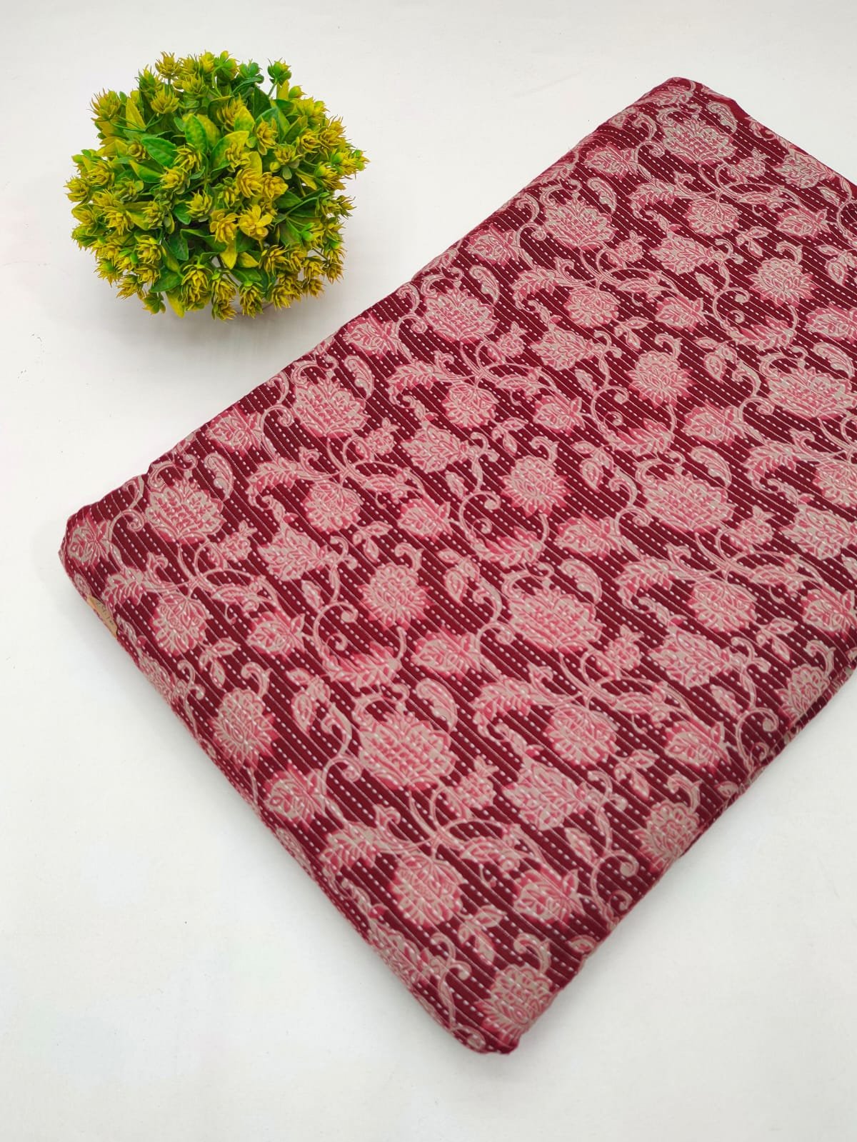 Katha Work Pure Cotton Fabric for kurtis and dress