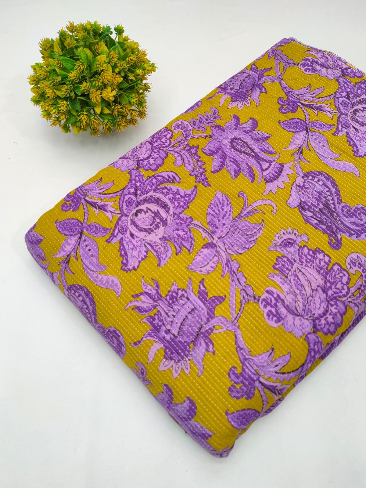 Katha Work Pure Cotton Fabric for kurtis and dress
