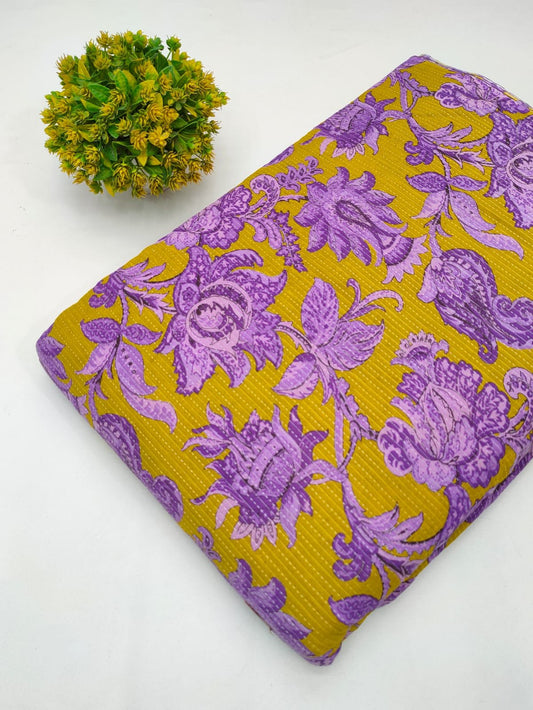 Katha Work Pure Cotton Fabric for kurtis and dress