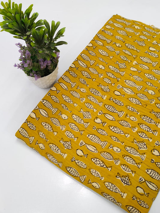 pin tuck cotton hand block fabric