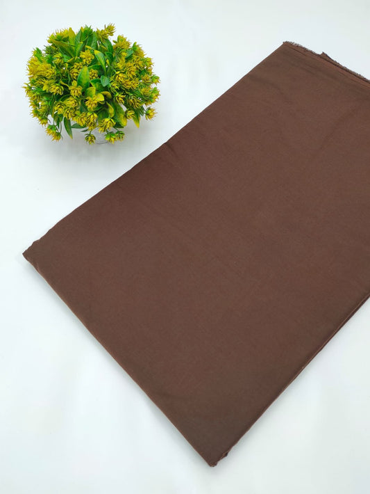 Brown plain cotton fabric solid colour