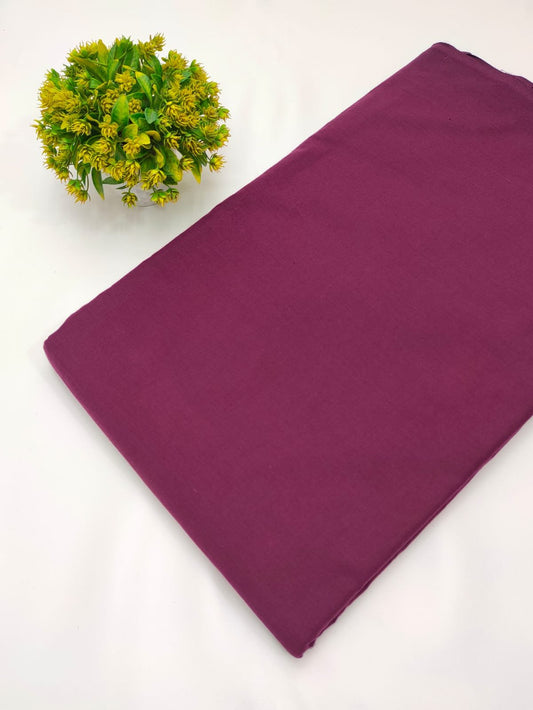 Plum plain cotton fabric solid colour