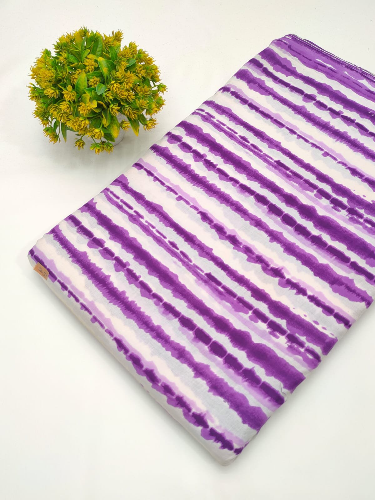 Purple tie-dye screen printed cotton fabric Jaipur