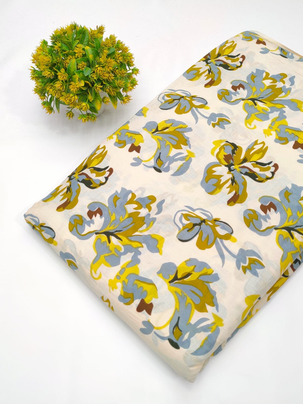 Multicolour floral screen print cotton fabric Jaipur