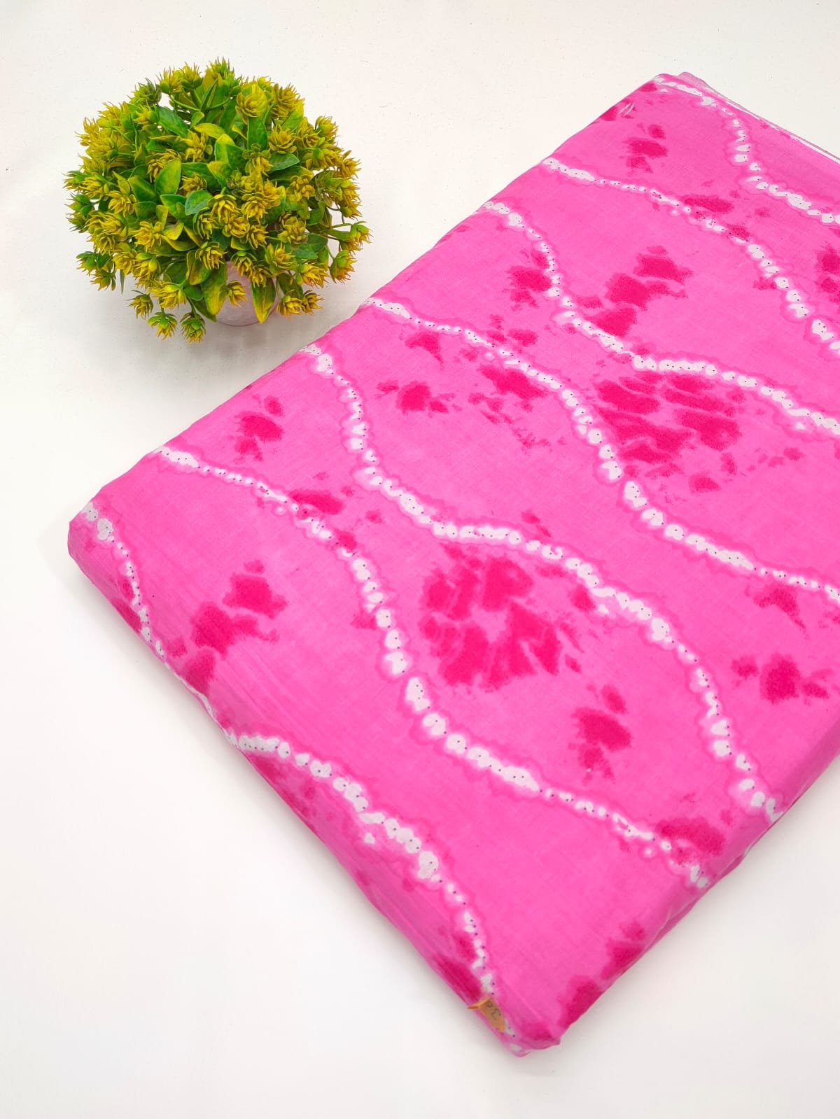 Pink tie-dye cotton fabric Jaipur