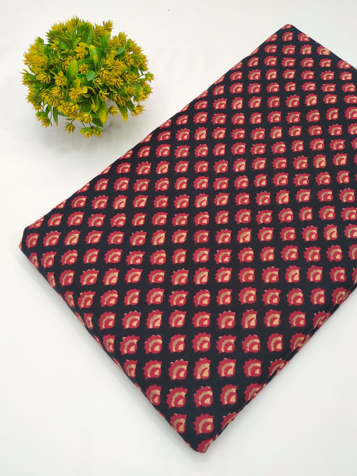 Navy ethnic motif cotton fabric Rajasthani