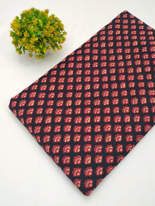 Navy ethnic motif cotton fabric Rajasthani