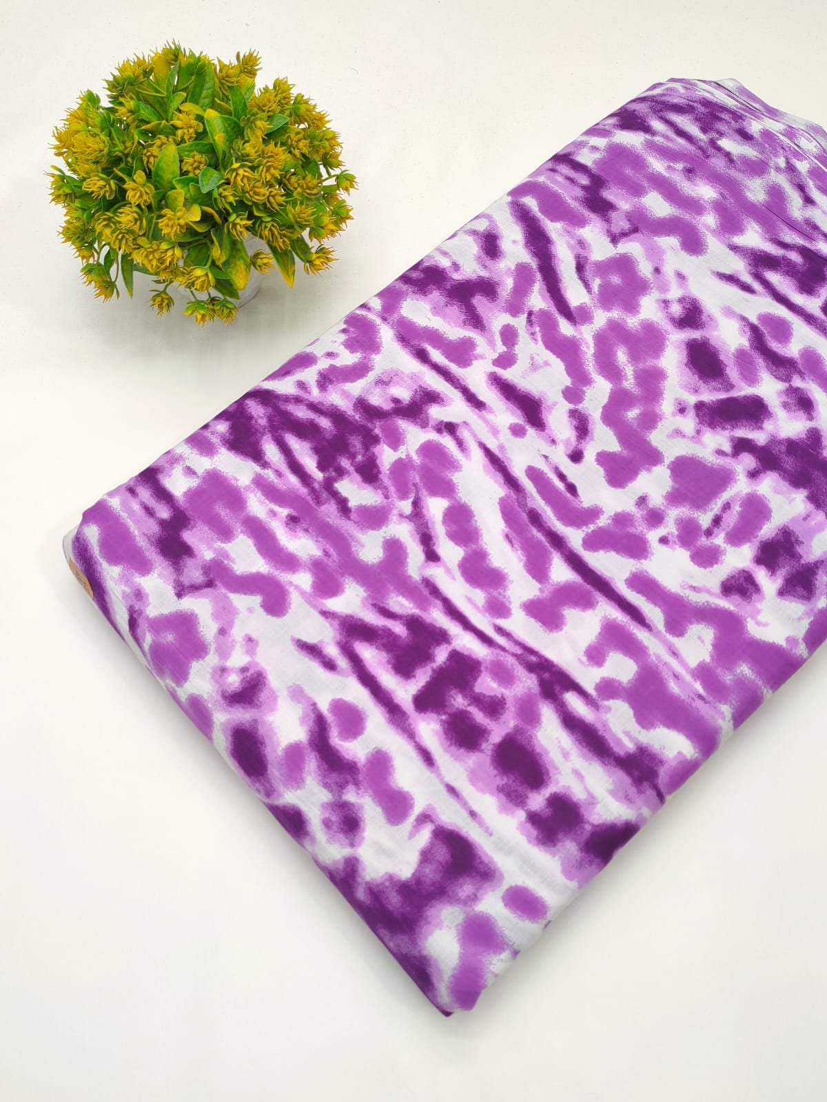 Purple tie-dye screen print cotton fabric Jaipur