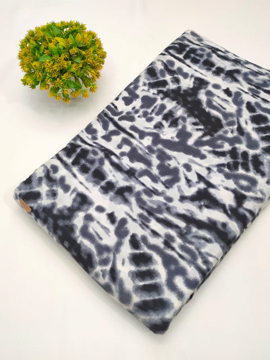 Black and white abstract screen print fabric