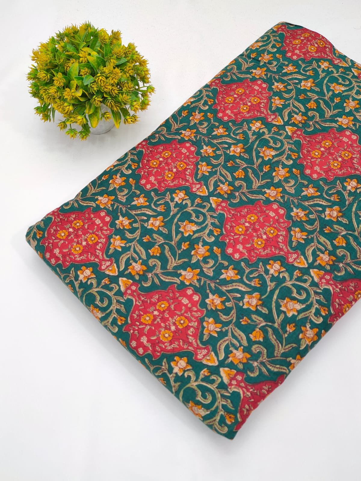 Multicolour floral screen print cotton fabric Jaipur