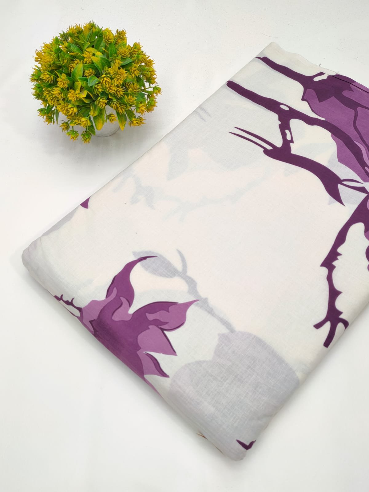 White purple abstract cotton fabric Jaipur India