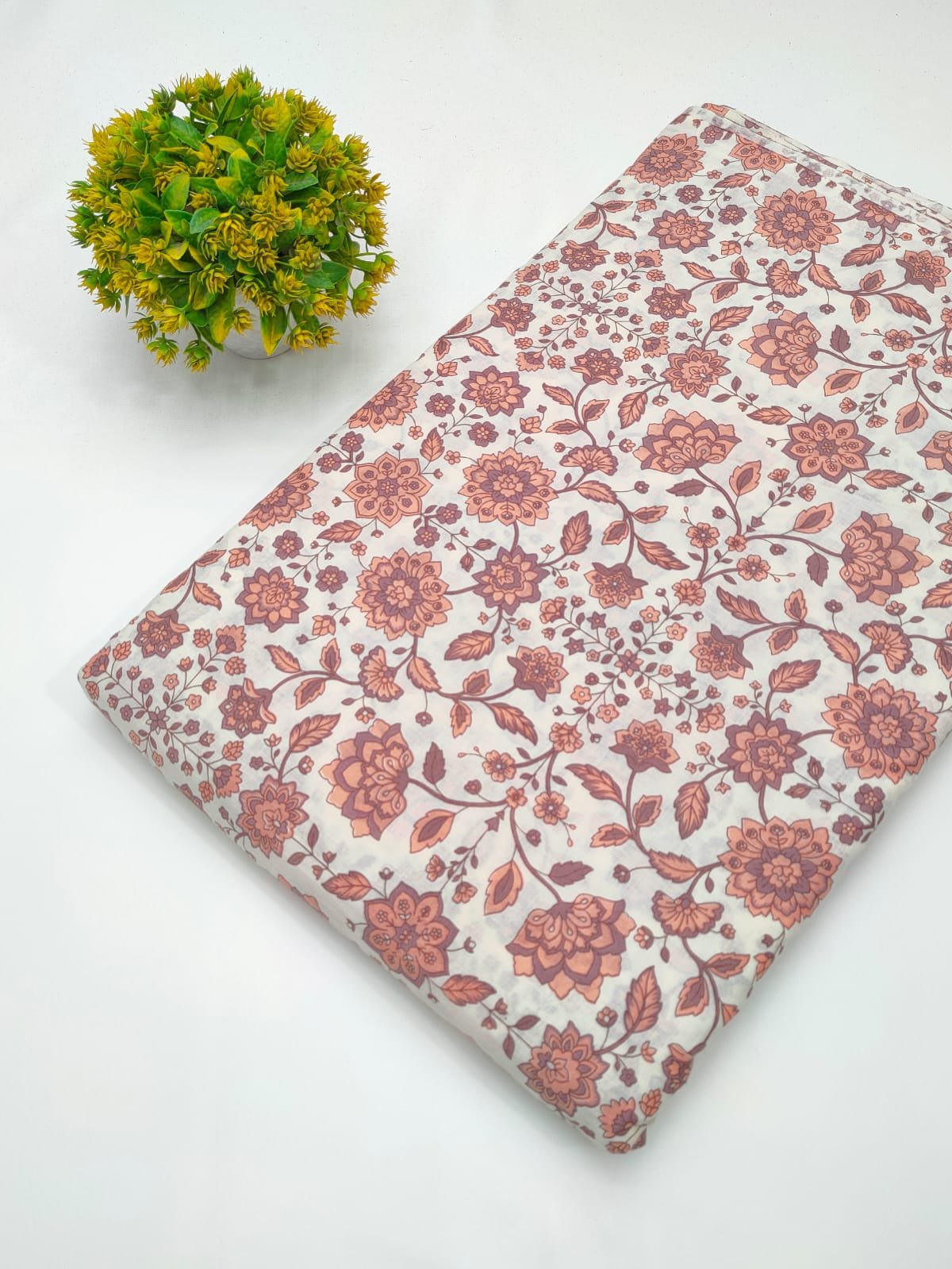 Floral screen print cotton fabric Jaipur India