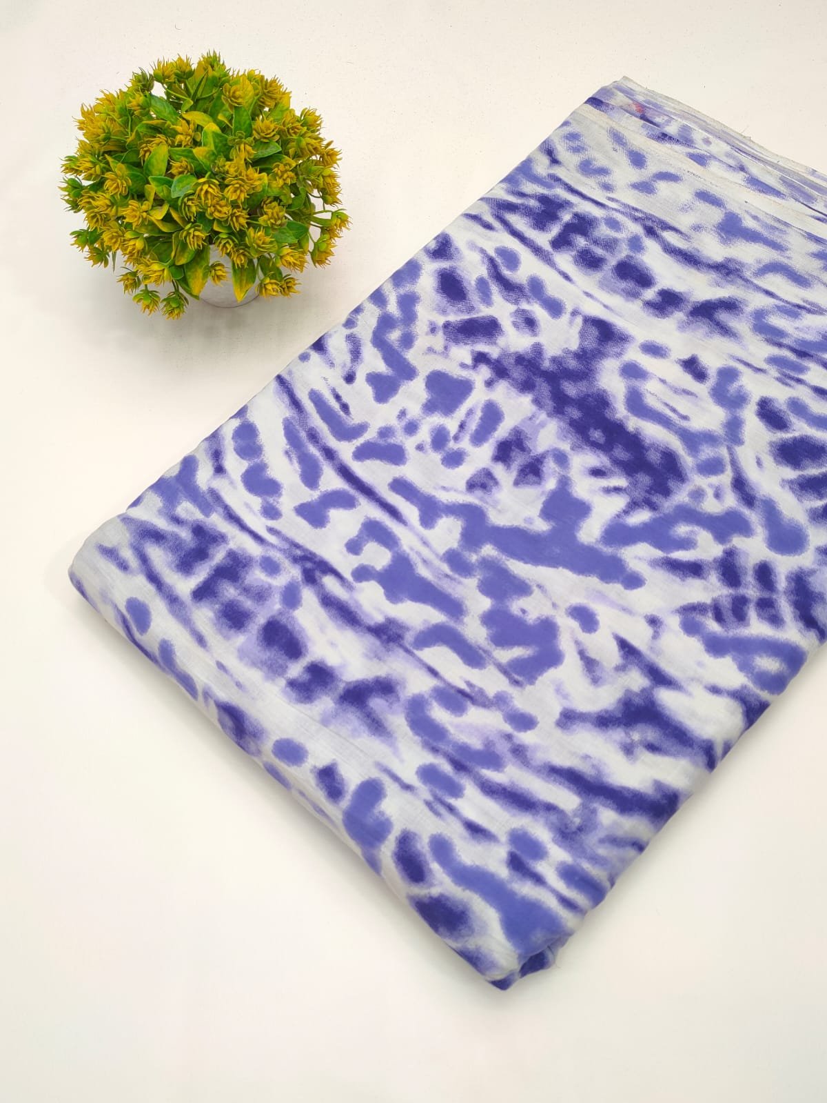 Purple tie-dye effect cotton fabric screen print Jaipur