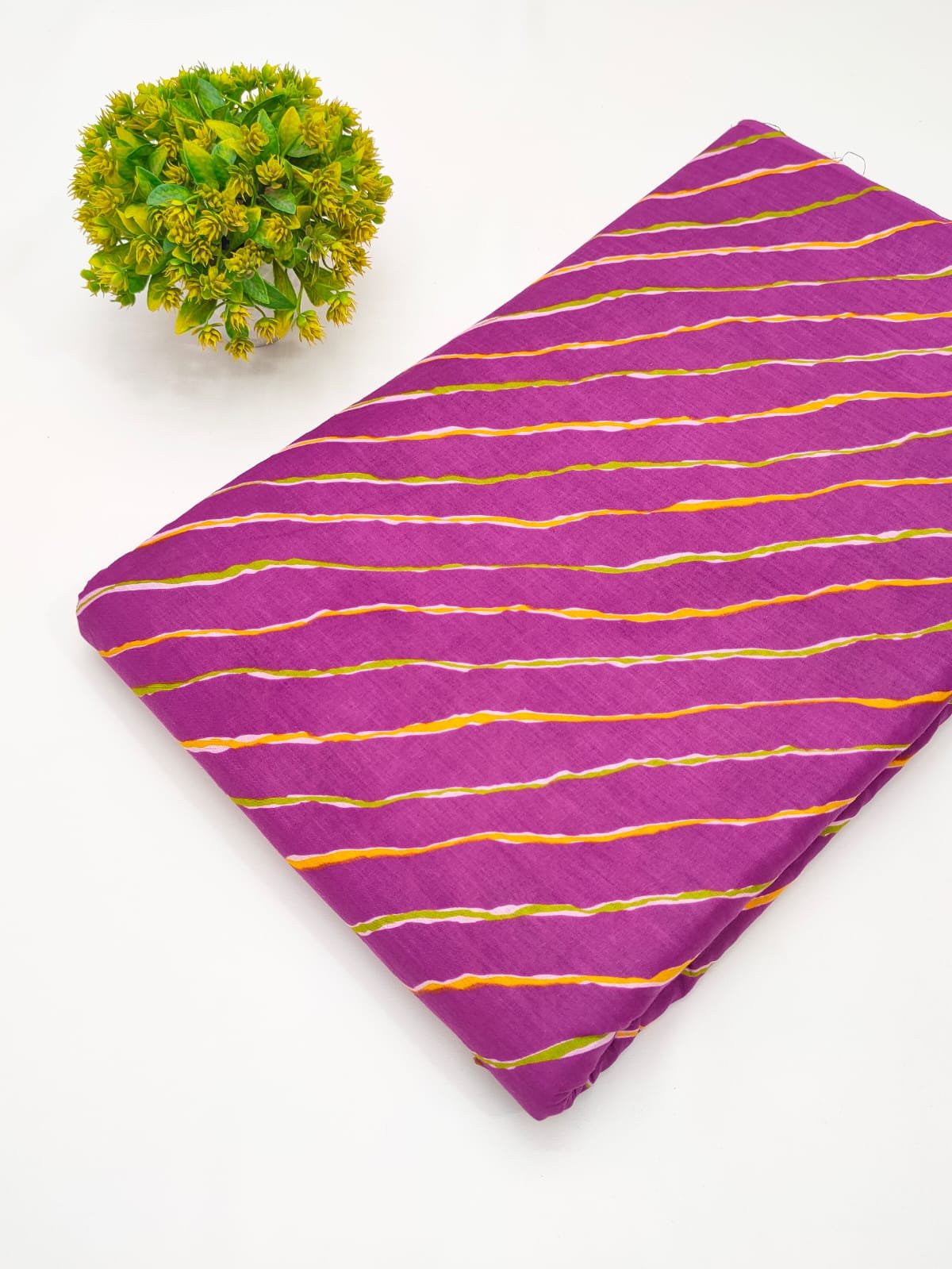 Purple wave pattern screen print cotton fabric India