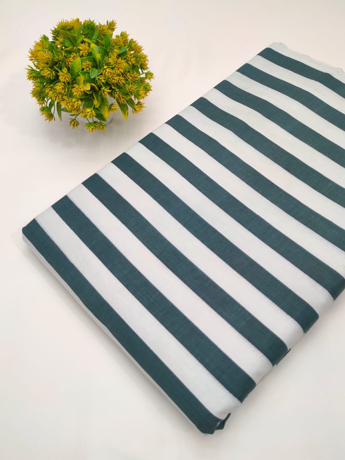 Black white striped cotton kurti fabric Jaipur