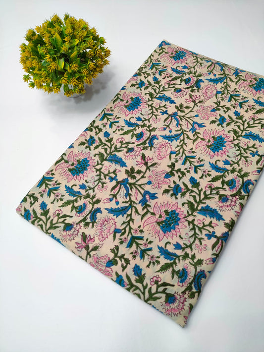 Sanganeri Block Print Cotton Fabrics 