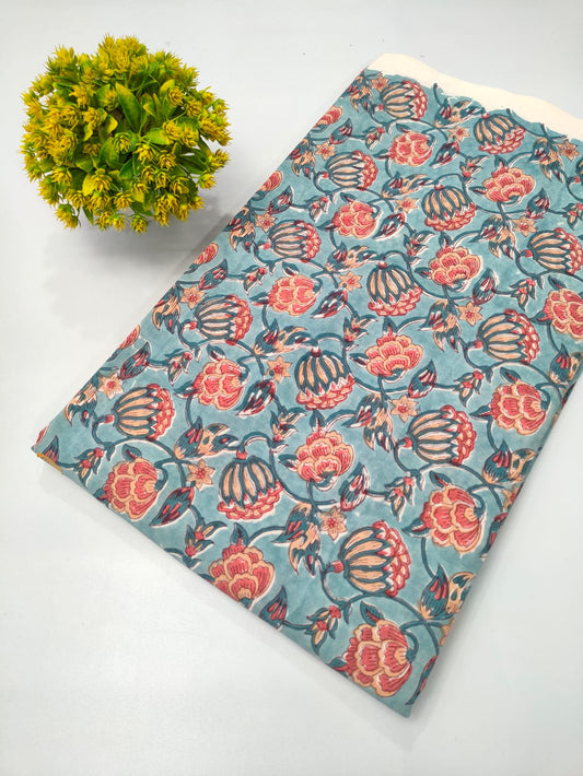 Repit Print Sanganeri hand block printed fabrics