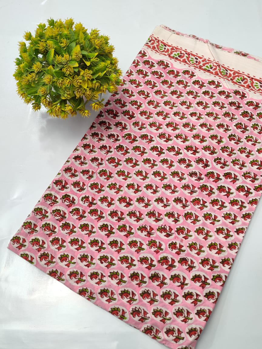 Hand Block Pure Cotton Dress material