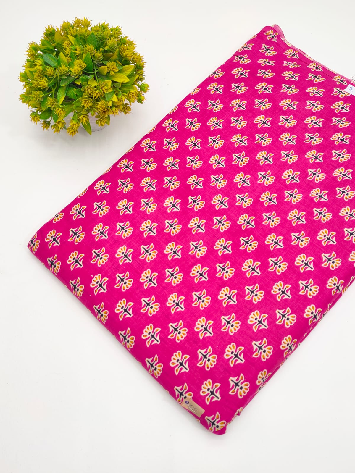 Magenta Booti Screen Print Pure Cotton Fabric - JBRGFD167