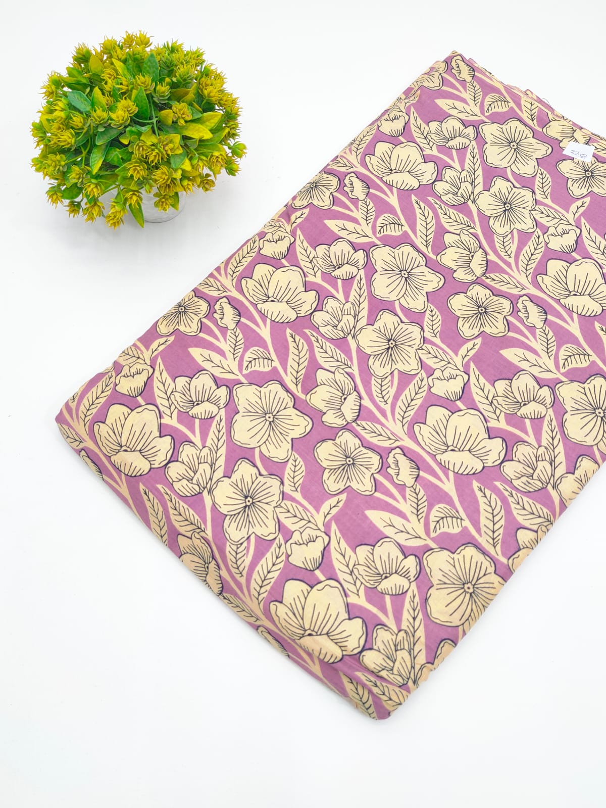 Mauve Purple Floral Vine Screen Print Pure Cotton Fabric - JBRGFD104