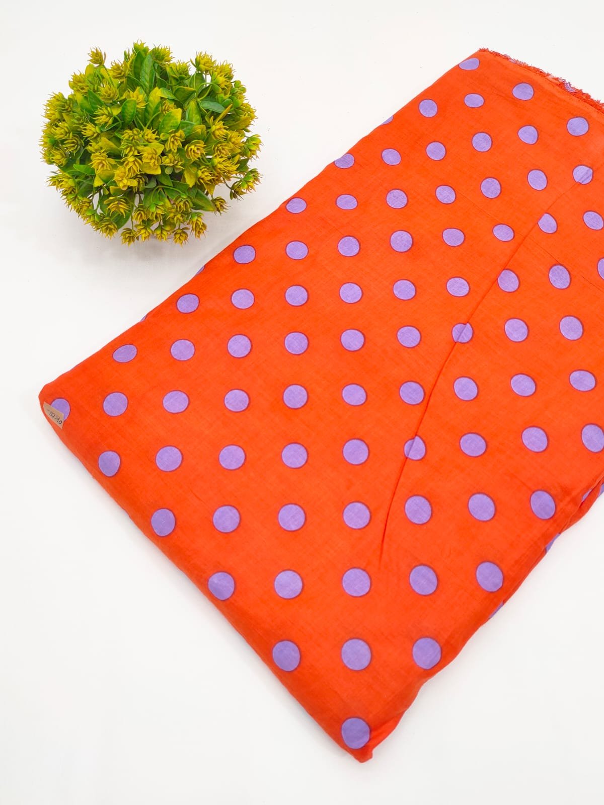 Red Polka Dot Screen Print Pure Cotton Fabric
