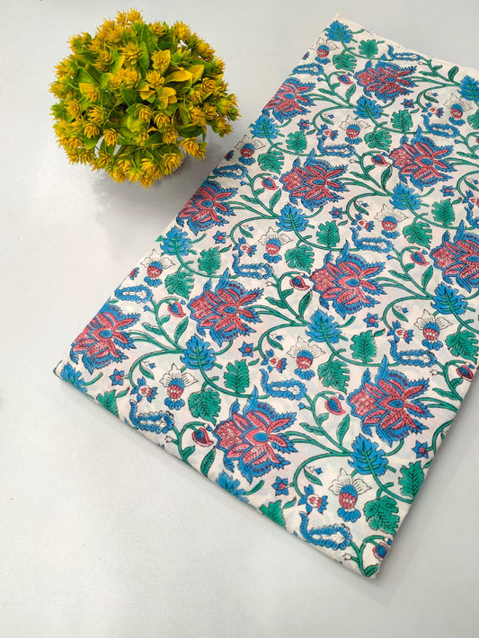 Hand Block Pure Cotton Dress material
