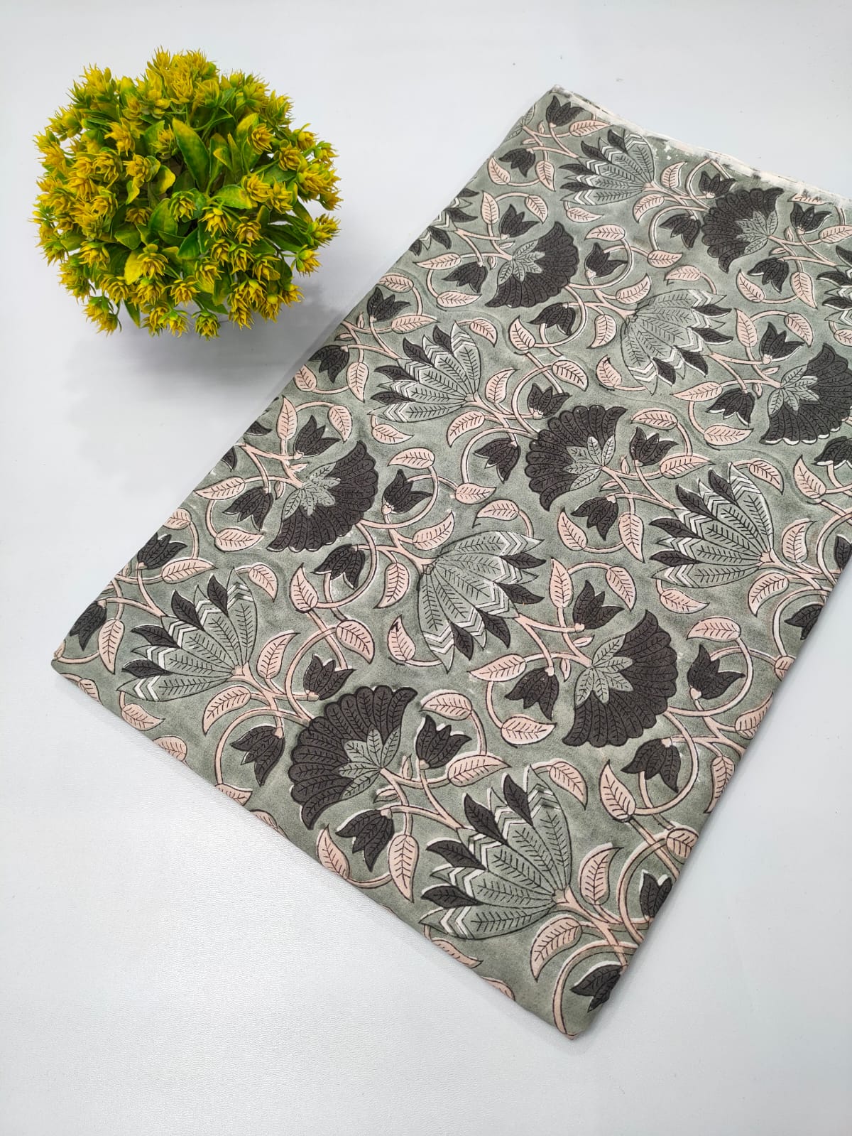 Sanganeri Hand Block Pure Cotton Fabric - JBRBKD154