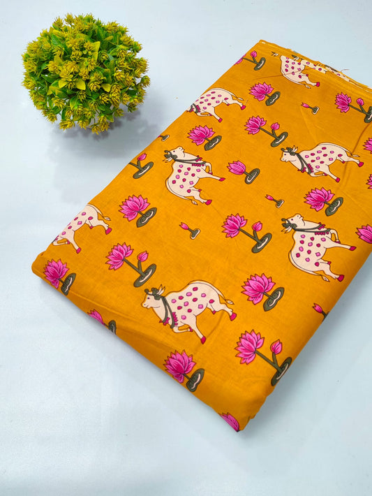 Soft cotton fabric for summer tulsi prints