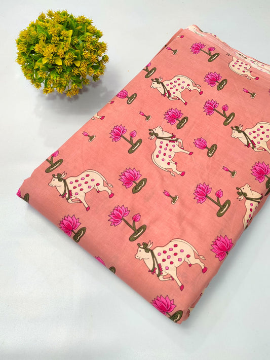 Soft cotton fabric for summer tulsi prints