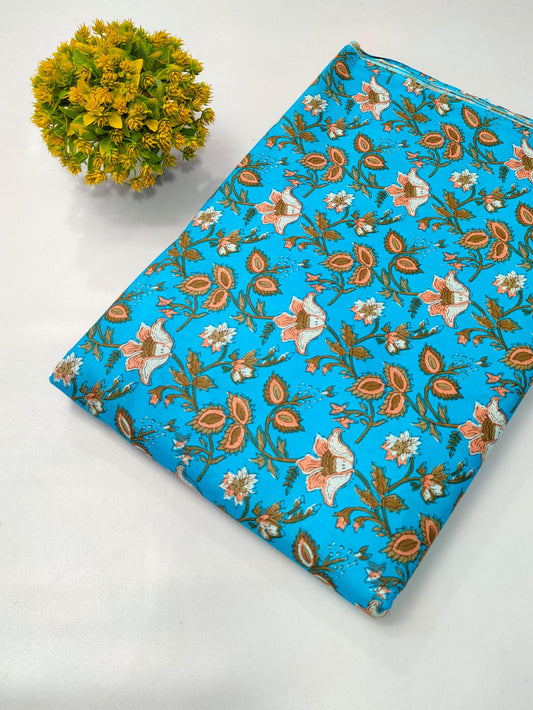 Soft cotton fabric for summer tulsi prints