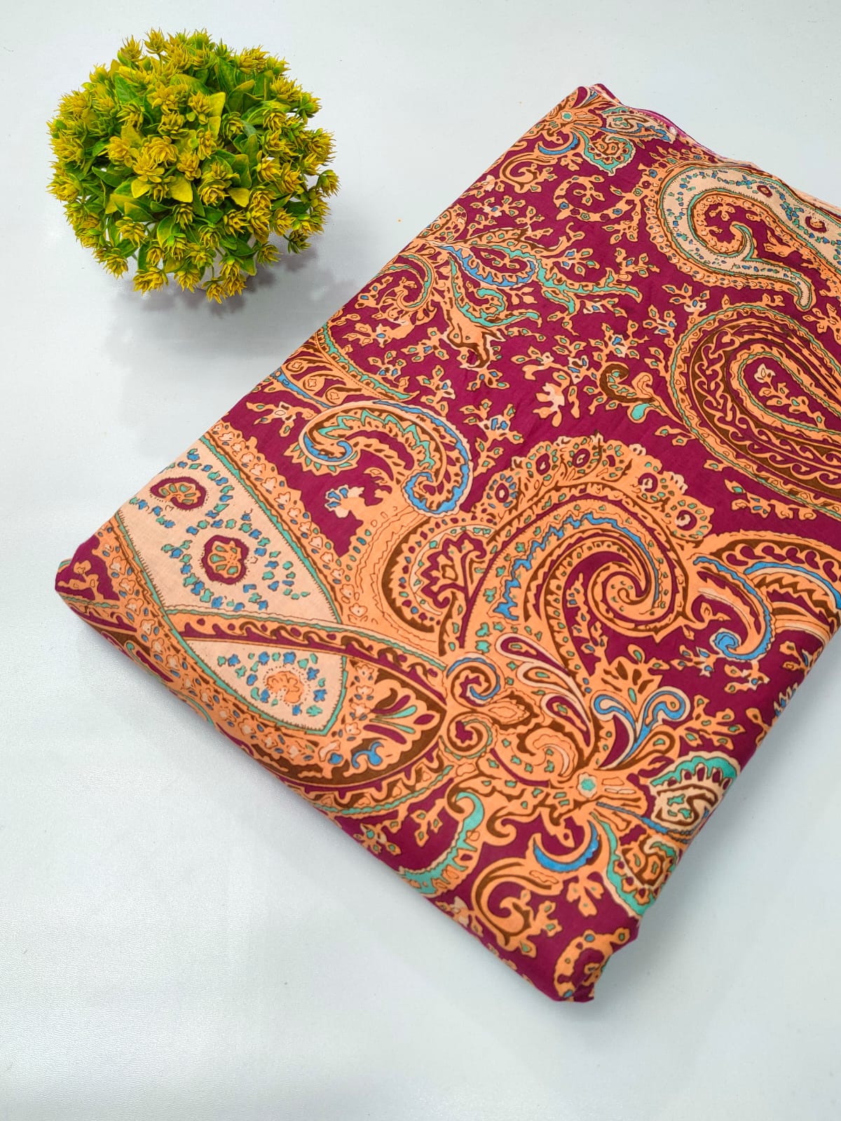 Soft cotton fabric for summer tulsi prints