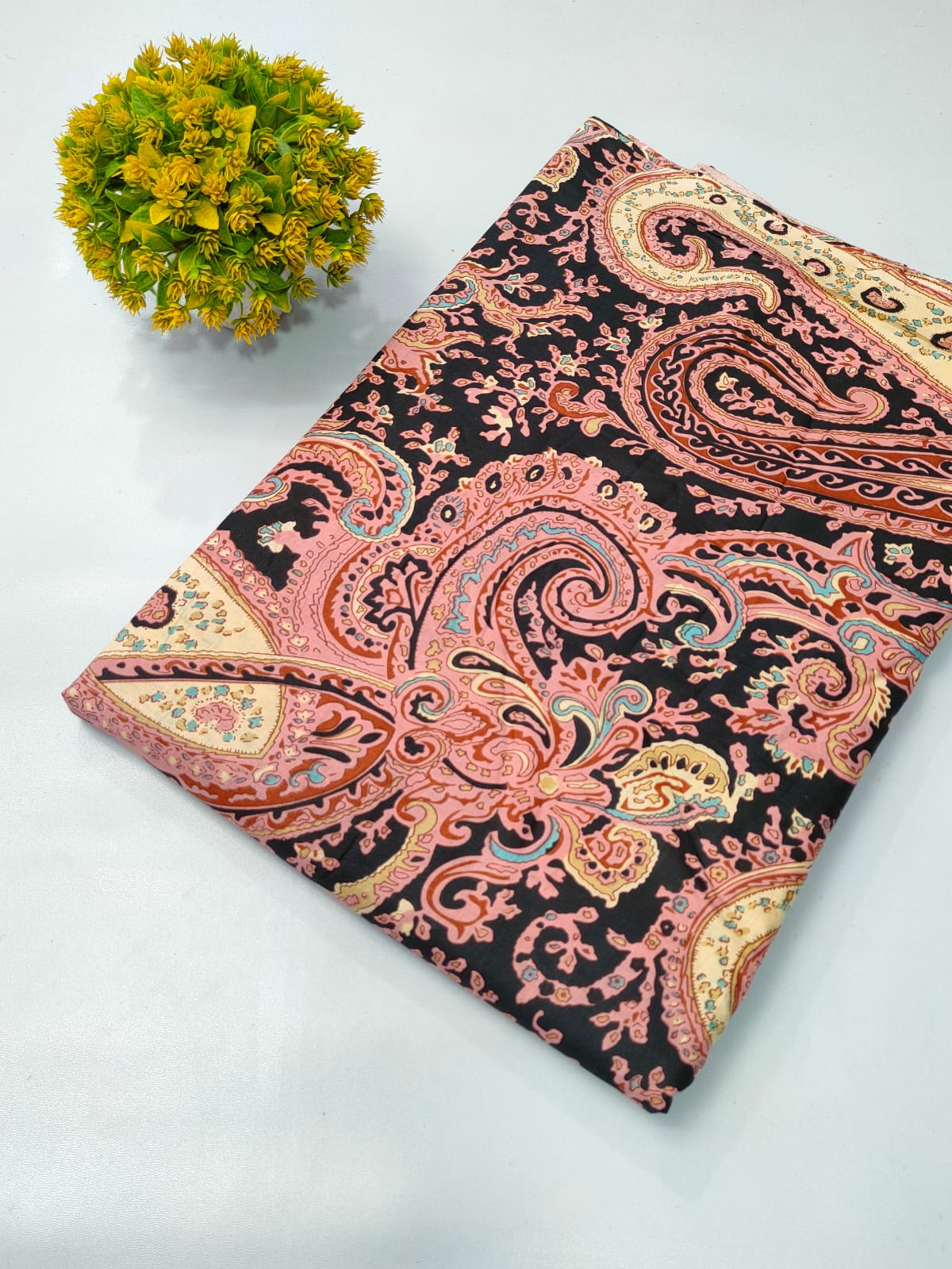 Soft cotton fabric for summer tulsi prints