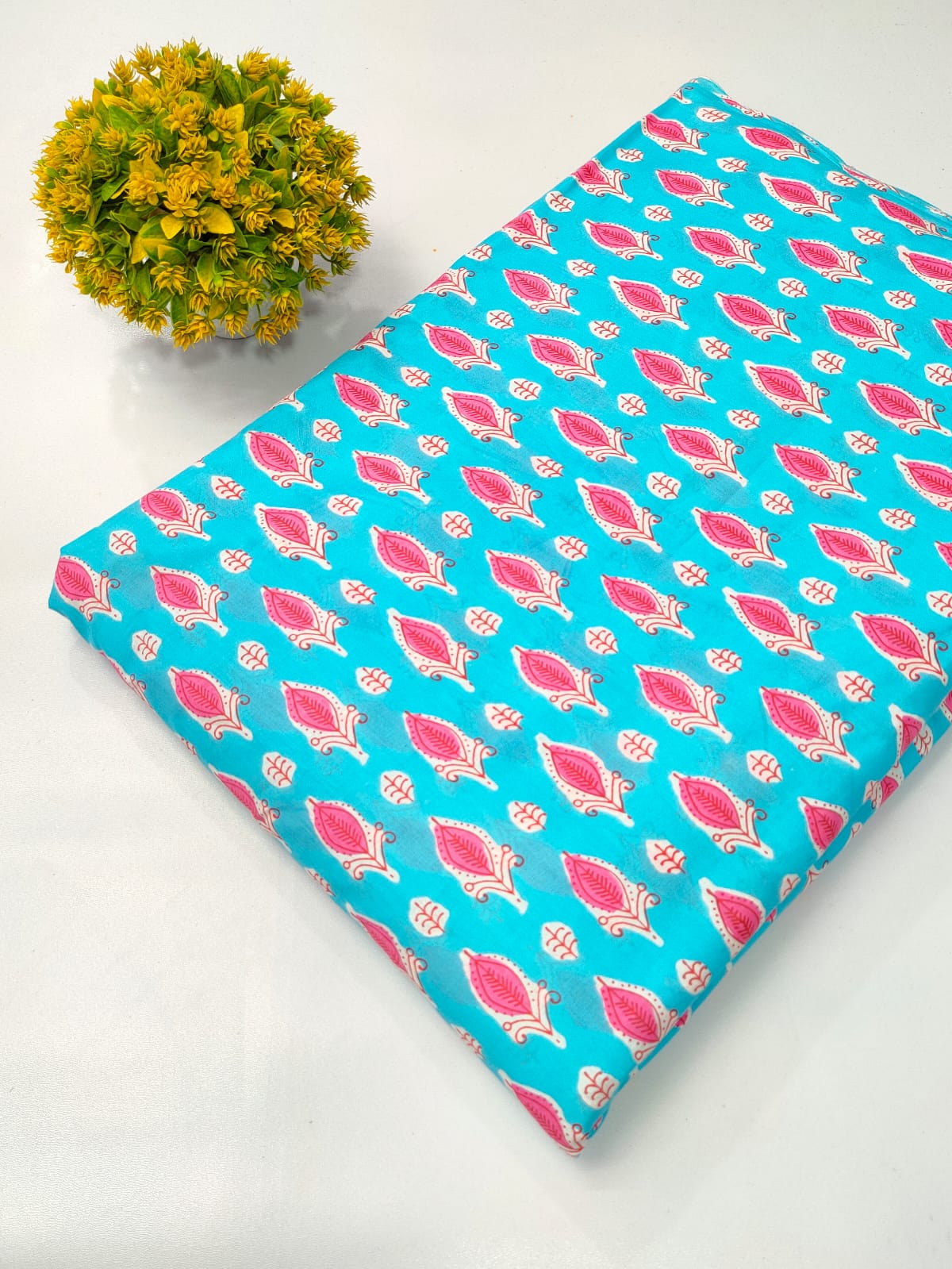 Soft cotton fabric for summer tulsi prints