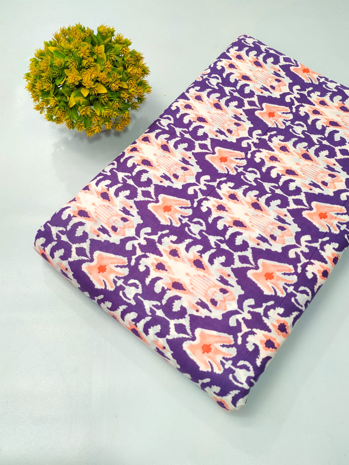 Soft cotton fabric for summer tulsi prints