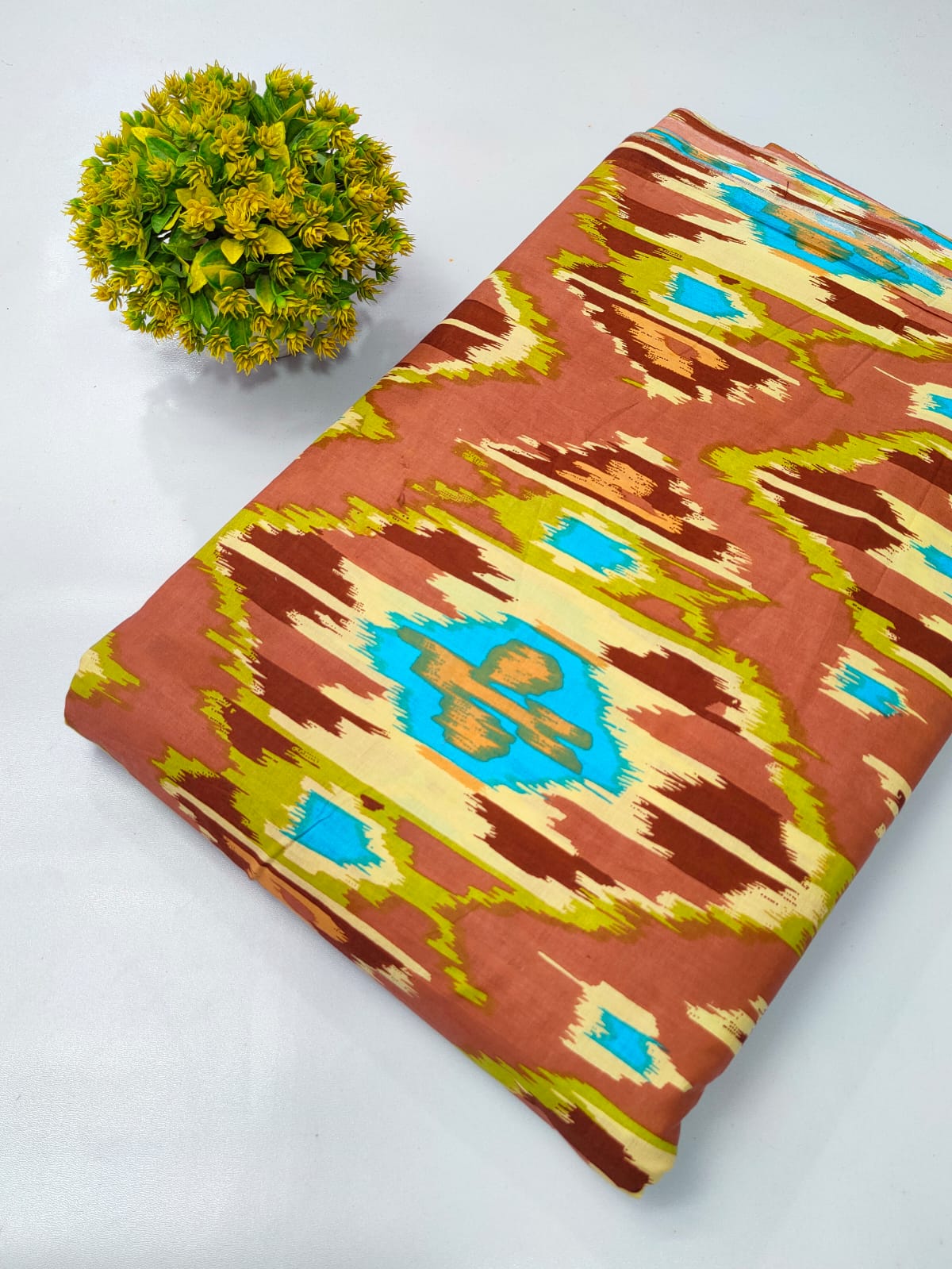 Soft cotton fabric for summer tulsi prints