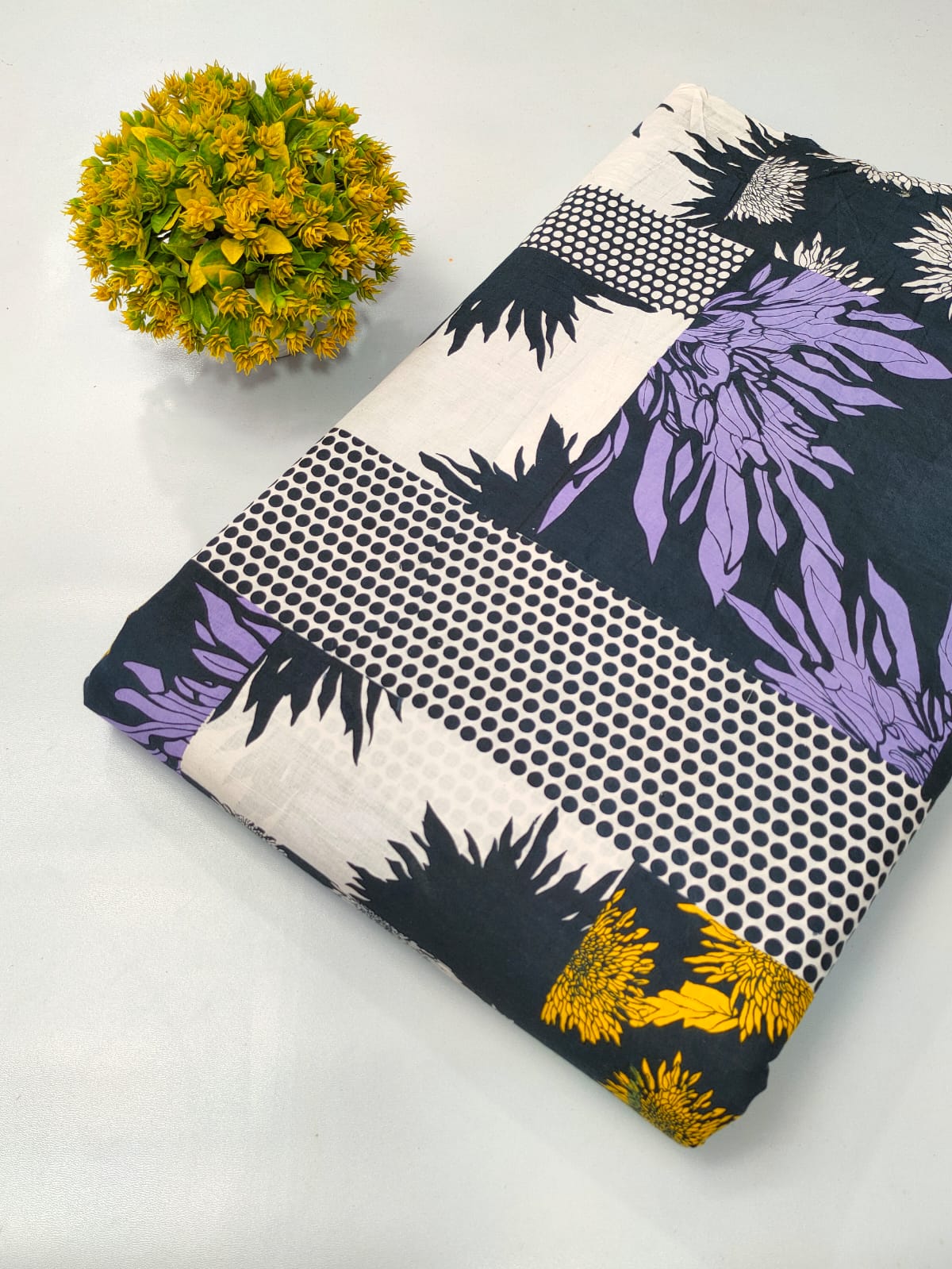 Soft cotton fabric for summer tulsi prints