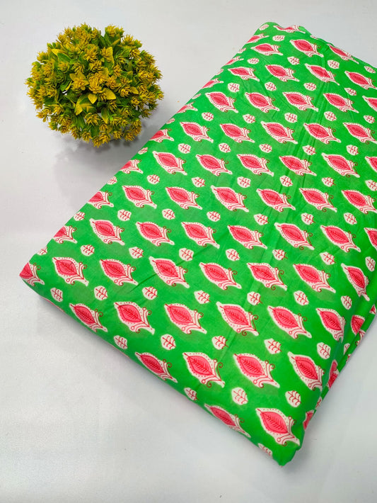 Soft cotton fabric for summer tulsi prints