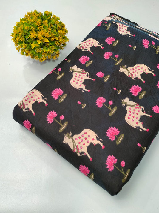 Soft cotton fabric for summer tulsi prints